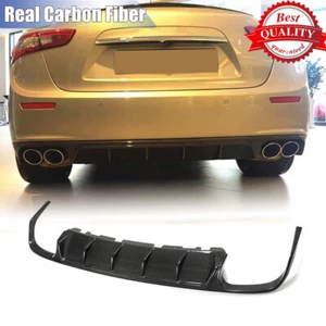 Alerón difusor labial parachoques trasero de carbono real para Maserati Ghibli sedán 2014-2017 - Imagen 1 de 12