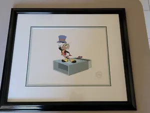 Serigrafía Walt Disney Jiminy Cricket Pinocho Sericel Enmarcada LE 2500 RARA WDW - Imagen 1 de 7