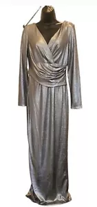 Liza J Women’s Long Sleeve Floor Length Shimmer Dress size 6 - Picture 1 of 10