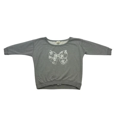 Tommy Hilfiger Sweatshirt Womens XL Gray Rhinestones 3/4 Sleeve Tommy Girl — 第 1/4 张图片
