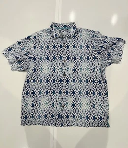 Tommy Bahama Hemd XL. Rautenmuster Blau Fade Look Design - Bild 1 von 8