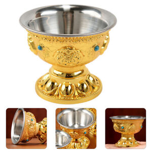  Water Supply Cup for Buddha Copper Bowl Buddhist Alar Supplies Stainless Steel