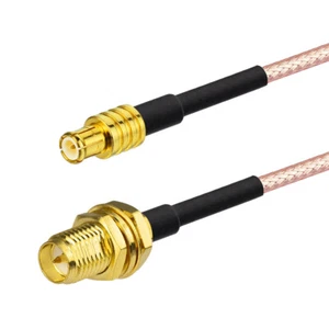 RP SMA Female bulkhead straight to MCX male pigtail RF cable RG316 for Wireless - Picture 1 of 4