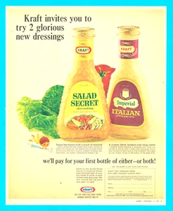1966 KRAFT SALAD Dressing PRINT AD Italian Dressing NEW - Picture 1 of 3