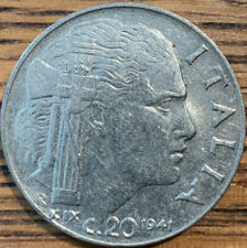 World WarIi Coins: 1 - Italian Fascist Era 20-centesimi coin 1941