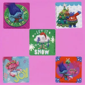 75 Trolls Christmas Winter Holiday Large Stickers - Branch, Poppy, Biggie, Cloud - Foto 1 di 1