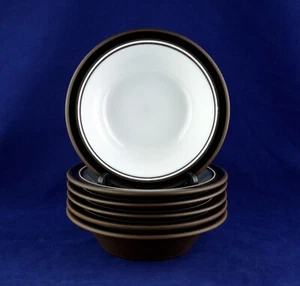 Hornsea Stonware 1977 Lancaster Vitramic CONTRAST x6 Cereal / Soup Bowls 6-1/2" - Picture 1 of 3