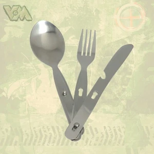 3TL ESSBESTECK BESTECK LÖFFEL GABEL MESSER OUTDOOR CAMPING WANDERUNG EDELSTAHL - Bild 1 von 1
