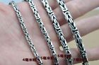 925 Sterling Silver Viking King Chain Handmade Necklace 4MM 5MM 6MM Width