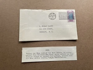 US 1934 Cover +Illegal Usage of AOF Stamps in Dyker Heights NY +only 10 Covers - Picture 1 of 2