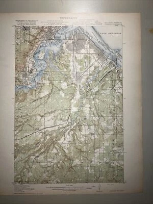 Mapa topográfico USGS 1917 Cuadrángulo Superior Duluth Minnesota Wisconsin Foto 1 de 4