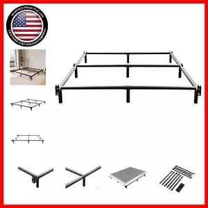 King Size Heavy Duty Metal Bed Frame with 9-Leg Support - Squeak Resistant - Picture 1 of 11