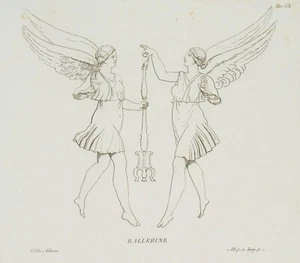 Ballerine in der Villa Albani. Rom, Radierung Romantik Unbekannt (19.Jhd) - Bild 1 von 4
