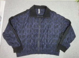 Athleta Brooklyn Jacket Women XL Bomber Track Snakeskin Medieval Violet Athletic - Picture 1 of 6
