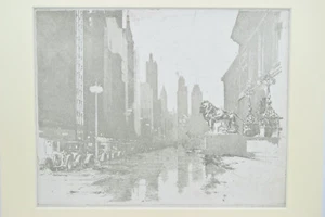** Luigi Kasimir Original signierte Radierung, Chicago Michigan Avenue ** - Bild 1 von 8