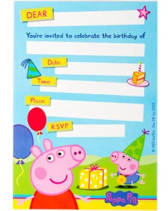Peppa Pig Party Invitations 8pk - Peppa Pig Party Supplies - Picture 1 of 1