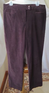 DRESSBARN CORDUROY WOMENS PANTS BROWN COTTON BLEND SZ 14 - Picture 1 of 7
