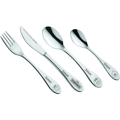 Kinderbesteck SESAMSTRASSE mit Gravur personalisiert - Aktion Sonderpreis - Bild 1 von 2