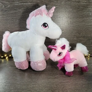 Dan Dee (Set of 2) Collector's Choice Unicorn Plush. White.Pink.Sparkles - Picture 1 of 9