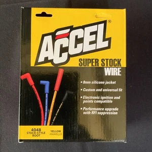 Juego de cables de bujía ACCEL 4048 8 mm amarillo estilo bota - Imagen 1 de 5