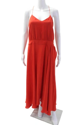 Maxi Vestido Theory Mujer Cuello en V Seda Sin Mangas Rojo Cremallera Talla 12 Foto 1 de 4