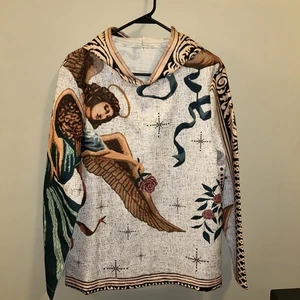 Tapestry Angel Rundhalsausschnitt Pullover Hoodie Damen klein Polyester gewebt Made in USA - Bild 1 von 8