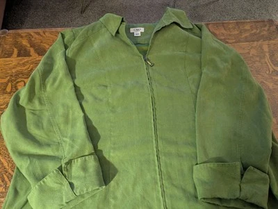 Chaqueta de gamuza sintética verde para mujer 22 24 Foto 1 de 4