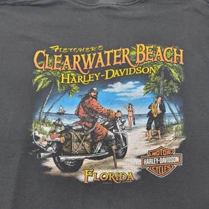 Harley Davidson T Shirt Herren XL Schwarz Wildcat / Clearwater Beach Florida - Bild 1 von 10