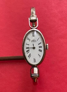 Schöne funktionierende Silberuhr "Maty Besançon", mit mechanischem Uhrwerk - Bild 1 von 7