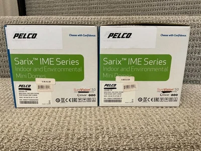2 EA. Pelco IME229-1lS SRX ENH+ IND Mini Dome Cameras Open box with Manual - Image 1 of 4