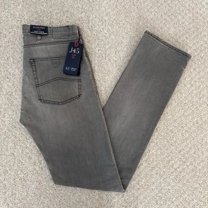 Emporio Armani Mens Jeans J45 Grey W32 L34 Slim Fit Stretch Denim Straight BNWT - Picture 1 of 21