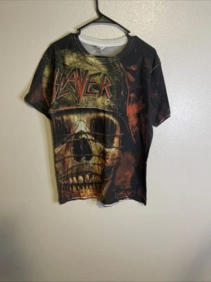 Camiseta Slayer Thrash Metal Punk Rock Band All Over P Skull Tour talla M Foto 1 de 4