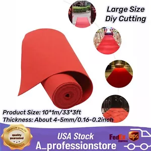 Tappeto rosso 3x33 piedi runner ispessito antiscivolo tappeto passerella per matrimoni feste US - Foto 1 di 18