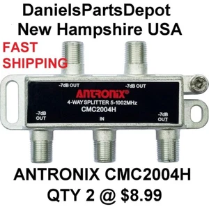 X2 Antronix CMC2004H 4 WAY F TYPE RF RG6 SIGNAL SPLITTER COAX CABLE CATV SATV - Picture 1 of 8
