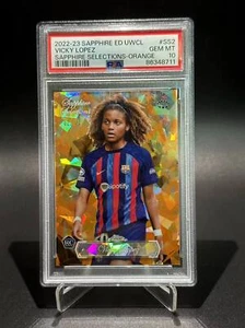 2022-23 Topps Sapphire UWCL Vicky Lopez Sapphire Selections-Orange/25 PSA10 POP6 - Picture 1 of 3