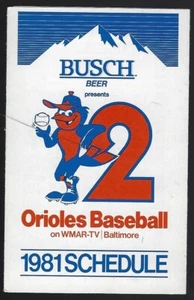 1981 Baltimore Orioles Folded Pocket Schedule - Busch Beer WMAR-TV - Picture 1 of 1