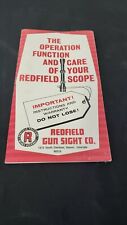 VINTAGE Redfield Gun Sight Co The operation Function And Care Of Your scope