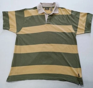 Farah Mens Cotton Polo Shirt green yellow Stripe - Size 2XL - Picture 1 of 10