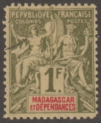 EDSROOM-20203 Madagascar 46 No Gum 1896 High Value CV$14.50 - Изображение 1 из 2