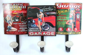 3er Hakenleiste Metall Shabby Nostalgie K28 Wandhaken Garderobe