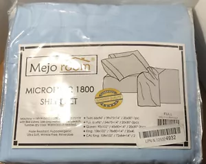 4-teiliges Mejo komplettes Bettlaken-Set Komfort Mikrofaser tiefe Taschen 1800 Stück blau - Bild 1 von 7