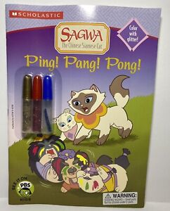 Vtg 2003 Scholastic SAGWA The Chinese Siamese Cat Coloring Book PBS Rare HTF