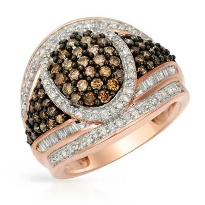 Certified Ring With 1.70 ctw Diamonds Rose Gold, Weight 6.9 gr. Size 8.0 US. New - Image 1 of 3