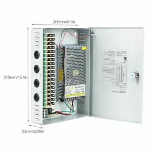 Scatola Alimentazione Telecamera di Sicurezza 12VDC 18CH 30A Distribuzione per Sistema DVR CCTV - Foto 1 di 12
