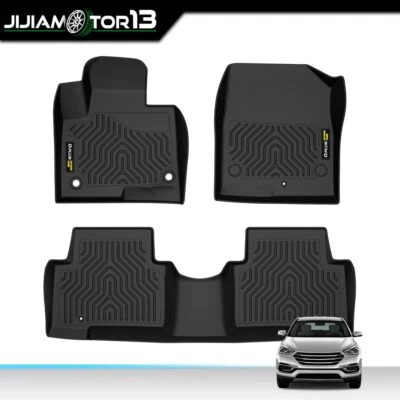 Alfombrillas para todo tipo de clima aptas para Hyundai Santa Fe 2013-18 modelo de 5 pasajeros TPE Foto 1 de 4