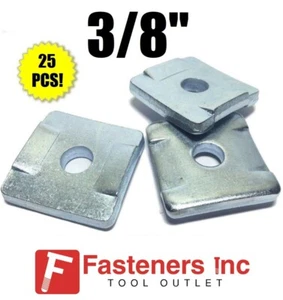 (QTY 25) 3/8" Square Washers w/ Guides for Unistrut Channel B-Line #4607 P2863 - Picture 1 of 2