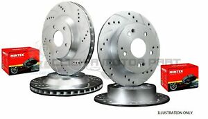 AUDI A6 1.9 TDi 1998-2004 FRONT & REAR DRILLED GROOVED BRAKE DISCS & MINTEX PADS