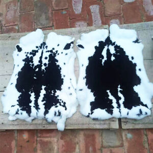 1/2/5/10pcs Natural Spotted Real Rabbit Skin Pelt Fur Leather Hides for Crafting