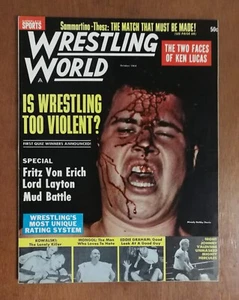 Wrestling World Magazine October 1964 Bruno Sammartino - Fritz Von Erich 125 - Picture 1 of 2