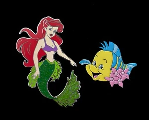 Die kleine Meerjungfrau "Ariel & Flunder" Fantasy Pins LE 100 - Bild 1 von 2